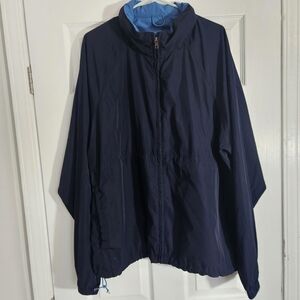Eddie Bauer Womens XXL Navy Blue Hiking Outdoor Fullzip Lightweight Windbreaker